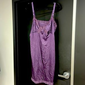 Vintage plum slip with lace